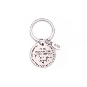 No minimum wholesale factory price message key chain gift stainless steel metal key chain for son or daughter