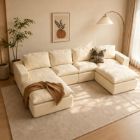 Modulares Ecksofa Cloud-Sofa L-förmige Couches für Wohnzimmer Luxuriöses Inneneinrichtungs-Set Keine Montage Erforderlich