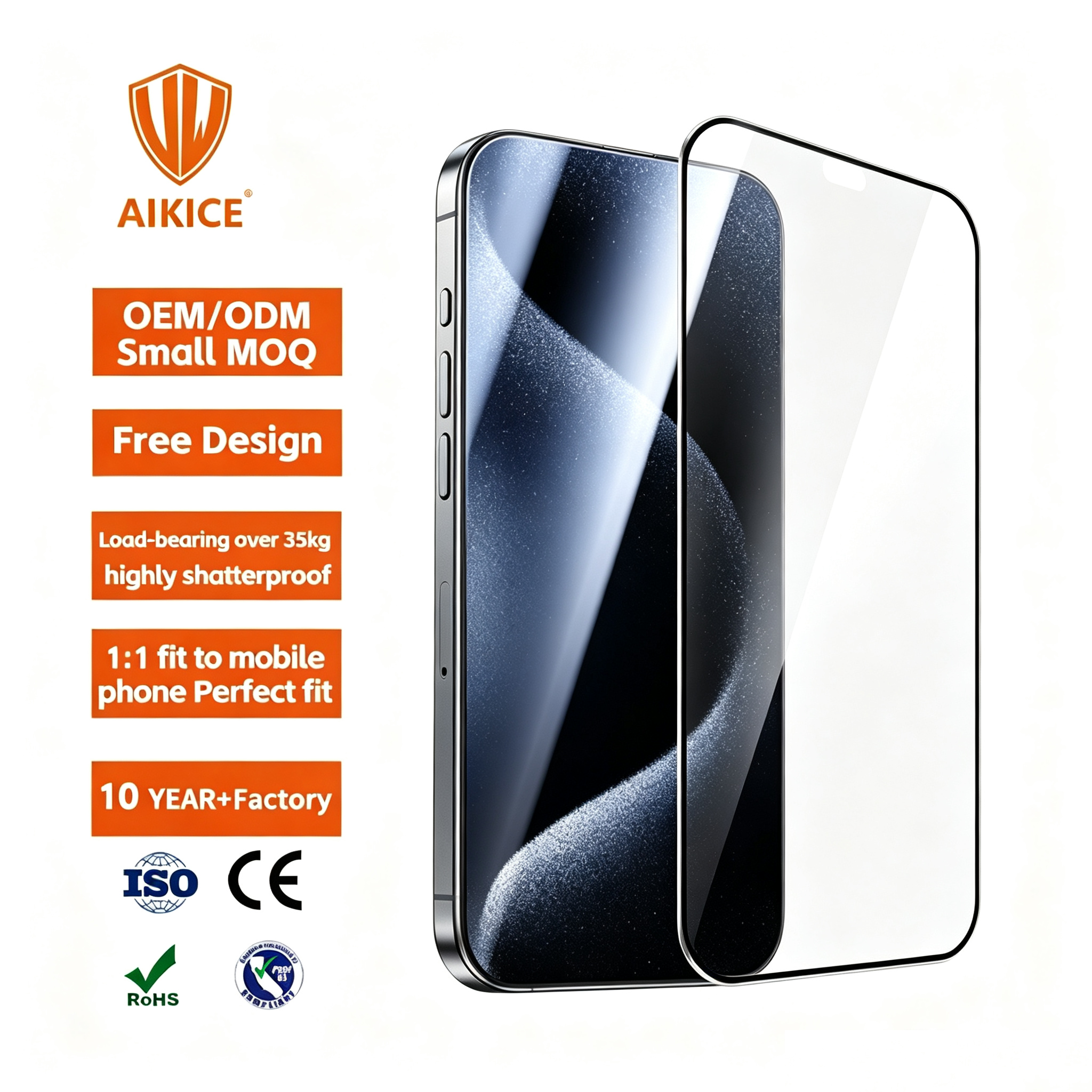 <strong>Guide</strong> Frame Self-Adhesive Easy <strong>Installation</strong> Shatterproof Tempered Glass <strong>Screen</strong> <strong>Protector</strong> for iPhone 18 17 16 15 14 Pro Max