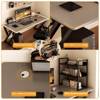 Bureau d'ordinateur moderne pour la maison et le bureau Table de sport électronique avec chaise confortable Établi d'étude simple dans la chambre à coucher Panneau de style bois