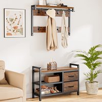 Porte-manteau, arbre de hall avec banc à chaussures pour entrée, porte-chaussures 3 en 1 pour meubles d'appoint autoportants à la maison