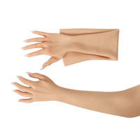 Guantes de Silicona de 65 cm para Mujer, Mangas con Textura de Piel Altamente Simulada, Prótesis para Cubrir Cicatrices en el Brazo, para Crossdresser y Cosplay