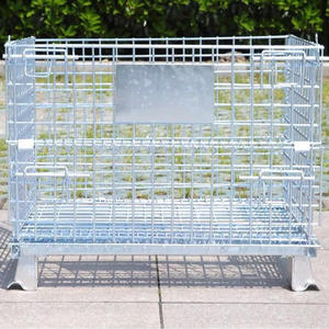 <span class=keywords><strong>Cage</strong></span> pour animaux de compagnie en treillis métallique en acier massif, robuste, empilable, pliable, boîtes de rangement avec roulettes - Product Image 1