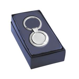 Portachiavi in metallo con doppio foro, design fronte-retro, diametro 25 mm - Product Image 3