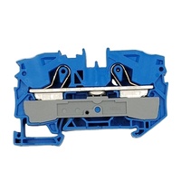 Morsetto a gabbia a innesto blu per guida DIN 16mm², 2 conduttori, nuovo di zecca, originale tedesco, disponibile in magazzino (2016-1204)