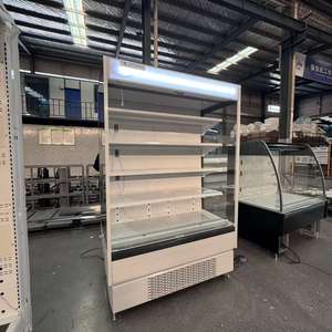Réfrigérateur commercial compact à rideau d'air ouvert, vitrine multi-étagères avec éclairage supérieur pour la vente au détail et les supermarchés - Product Image 3
