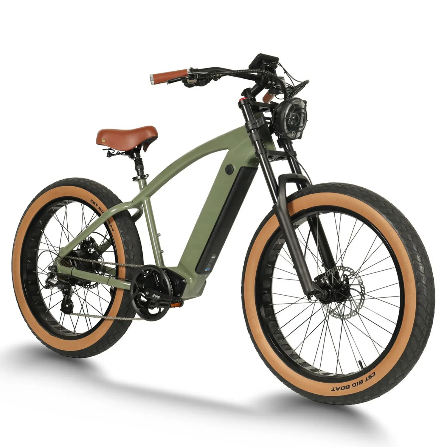 GreenPedel 48V 500W Electric Bike With 20"x4.0 Fat Tire Ebike Mountain E Bike for Men