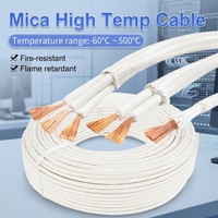 Câble haute température Mica, câble en cuivre pur haute température, résistant au feu 500°C, tressé en fibre de verre, simple/2/3/4 conducteurs