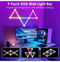 Nouvelle arrivée Smart Home RGB Glide Lighting 9 lignes Design mural moderne lumière LED blanc noir ABS synchronisation de la musique pour le streaming de jeux