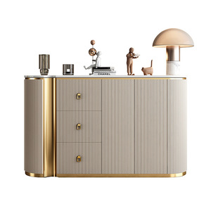 Italian Luxury Home Furniture Simple Golden Wood <strong>Sideboard</strong> Console Table with Storage <strong>for</strong> Dining Hotel &amp; <strong>Kitchen</strong> Use - Product Image 5