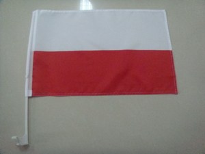 Drapeau polonais personnalisé agitant la main avec tissu en polyester avec un matériau plastique au design arc-en-ciel pour agences de voyages Logo personnalisé - Product Image 5