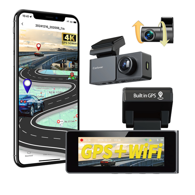 4K GPS 5G WIFI Dual Lens IPS 2 Channel Car Dash Cam AI Front/Rear Black Box 1 Year Warranty CE FCC RoHS Certified