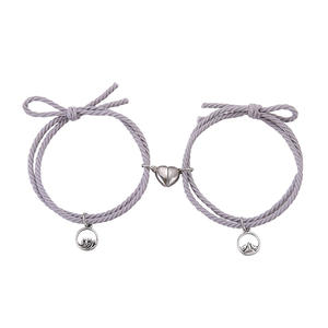 Serratura a chiave di Coppia Braccialetto di Attrazione Magnetica Creativo Corda Braccialetto di Amicizia Gli Uomini E Le Donne del Regalo Dei Monili del Braccialetto di Fascino 2Pcs - Product Image 5