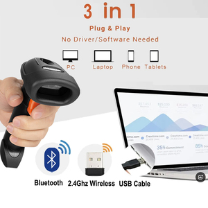 En stock, vente flash : Lecteurs de codes-barres 2D sans fil portables BT avec support optionnel pour la logistique des supermarchés et des magasins de détail - Product Image 2