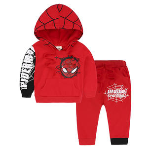 Estilo europeu e americano infantil Outono desgaste algodão com capuz colete e Hoodie conjunto de duas peças com padrão de impressão colorido - Product Image 2