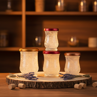 Bocaux en verre carrés de 50 ml à 200 ml en gros avec couvercle métallique, diffuseur à bâtonnets, logo personnalisé, sans BPA, écologiques, pour aliments pour bébés, gelée, gâteaux, chocolat