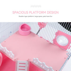 <span class=keywords><strong>Cage</strong></span> fantaisie pour petit animal pour <span class=keywords><strong>hamster</strong></span> avec plate-forme roue courante bouilloire boîte à nourriture escalier maison fil plastique <span class=keywords><strong>Cage</strong></span> de transport - Product Image 5