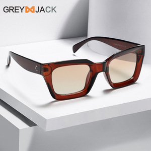 Lunettes de soleil carrées Greyjack, monture TR90, verres marron, protection UV400, unisexe, style tendance, type 3, verres TAC - Product Image 1