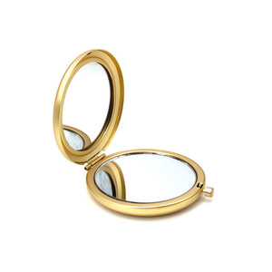 Rose Gold Mỹ Phẩm Túi Nhỏ Gọn Hai Mặt Gấp Cao Cấp Vòng Kim Loại Trang Điểm Vòng Tròn Nhỏ Gương - Product Image 1