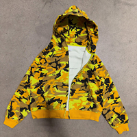 Ventes en gros OEM de vestes en molleton français à imprimé camouflage intégral pour hommes, surdimensionnées, avec fermeture éclair, 100% coton, sweats à capuche camouflage pour homme