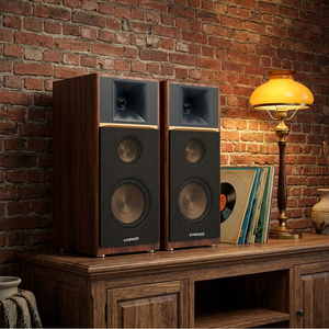 Nuevos Altavoces de Estantería de Madera de Tres Vías y 160 W con Subwoofer de 5,25'', 2.0 Activos, con Cable e Inalámbricos BT5.3, Cono de Cobre, Bajos de Alta Potencia - Product Image 6
