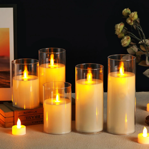 Bougie chauffe-plat électrique multi-tailles <span class=keywords><strong>Led</strong></span> sans flamme électronique à piles Bougies scintillantes pour mariage Lumière décorative - Product Image 4