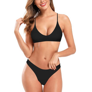 Fabricante Profesional de Conjuntos de Bikini de Dos Piezas a Cuadros para Mujer, Servicio OEM/ODM, Antibacteriano, Transpirable, de Secado Rápido, Colores Personalizados - Product Image 1