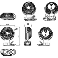 Ventilador OEM de Alta Calidad para RV, 5V, 360 Grados, Control Remoto/Luz LED/Enchufe para Cigarrillos/Base Magnética/USB para Auto, Camión, RV, Exteriores