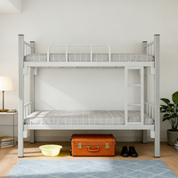 Lits superposés en fer forgé robustes, construction solide, gain de place pour dortoir scolaire, usage en camping