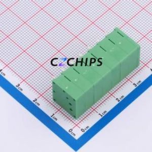 DB241R-5.0-7P-GN Spring Terminal Block Bent Lead Through Hole,P=5mm Connector 1x7P 5mm Green 7P - Product Image 2