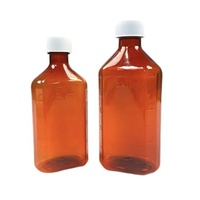 Bouteille en plastique personnalisée avec étiquette, avec bouchon résistant aux enfants CRC, pour le pré-emballage de sirop