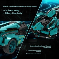 Compatible con Blue V12 para el modelo de coche deportivo Concept, bloques de construcción de plástico ABS para ensamblar, juguete para niños