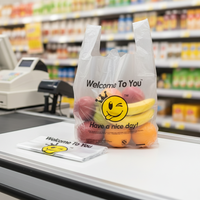 Sacs en plastique imprimés sur mesure, sacs en PE jetables pour épicerie, sacs de shopping transparents pour la vente au détail, emballages pour supermarchés et plats à emporter