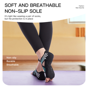Chaussures de danse plates et respirantes pour femmes, idéales pour le yoga, le ballet et le Pilates, avec semelle antidérapante et bandes croisées ajustables - Product Image 5