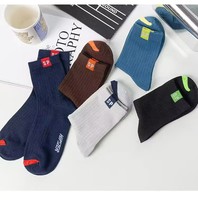 Chaussettes coussinées en coton pour hommes adultes, déodorantes, absorbantes, respirantes et confortables, en bambou, avec lett