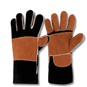 Split Cow sheep Leather Welding <b>Gloves</b> Heat Resistant Safety Work <b>Gloves</b> with Reinforced Palm and <b>Long</b> Gauntlet Cuff Wholesale - Product Image 2