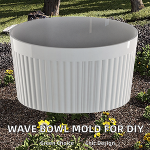 Nove Easy Eco-Friendly 3D Wave Bowl Shape DIY Plastic <b>Jar</b> Pot Vase Mold for Shopping Mall - Product Image 2