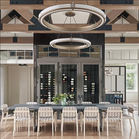 Yihao luxe moderne bague en or éclairage lustre personnalisé hôtel hall Villa escalier décoration pendentifs élégant contemporain