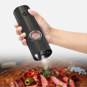 <b>Battery</b> Powered Adjustable Electric Pepper Mill Coarseness Stainless Steel Salt and Pepper Grinder with LED Light - Product Image 6