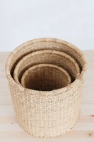 BaoMinh Ensemble de 3 paniers de rangement en fibre végétale et jonc de mer pour cuisine et salle de bain