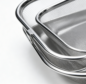 Panier carré <span class=keywords><strong>en</strong></span> acier inoxydable à mailles fines à anneau unique - <span class=keywords><strong>Passoire</strong></span> et égouttoir durables de qualité alimentaire - Product Image 4