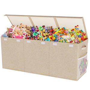 Caja de Juguetes Extra Grande, Desmontable, Rectangular, Plegable y Resistente, Organizador de Almacenamiento de 40x14x16 Pulgadas para Dormitorio de Niños y Niñas, Sala de Estar - Product Image 1