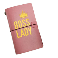 Nouveau carnet rose à succès avec porte-cartes, sac de rangement, logo personnalisable, carnet de voyage créatif A6