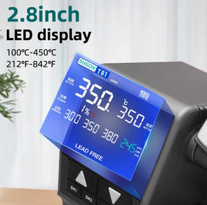 Station de soudage SUGON T61 <span class=keywords><strong>400W</strong></span>, station de retravail de soudage compatible avec les pointes de <span class=keywords><strong>fer</strong></span> à <span class=keywords><strong>souder</strong></span> C470/245/210, surface peinte, outils de grande taille - Product Image 2