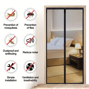 Prezzo di fabbrica mani libere invisibile schermo in fibra di vetro maglia magnetico insetto per balcone Anti-zanzara porta a rete tenda - Product Image 4