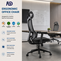 Chaise de bureau ergonomique certifiée BIFMA, chaise de bureau commerciale avec 3 mécanismes de verrouillage, mousse d'assise haute densité