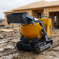 Mini-dumper chenillé diesel avec bétonnière de 300 L - Tout-terrain