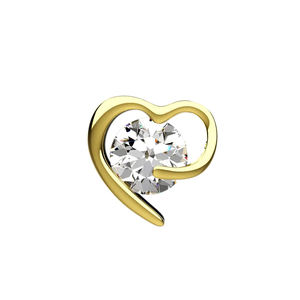 Lotus Piercings Labret en Or Massif 14K avec Embouts Cœur Sans Filetage pour Hélix, Tragus, Conch, Cartilage et Breloques d'Oreille - Product Image 4