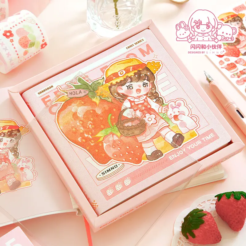 Simno Cute School Notebook Square Kawaii Pu Cover Journal Notitieboekjes Voor Meisjes