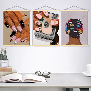 Núcleo de Póster para decoración de uñas y peinado, pintura para sala de estar y vestíbulo con marco interior de madera de pino. Servicio OEM/ODM - Product Image 4